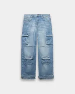 Denim cargo pants
