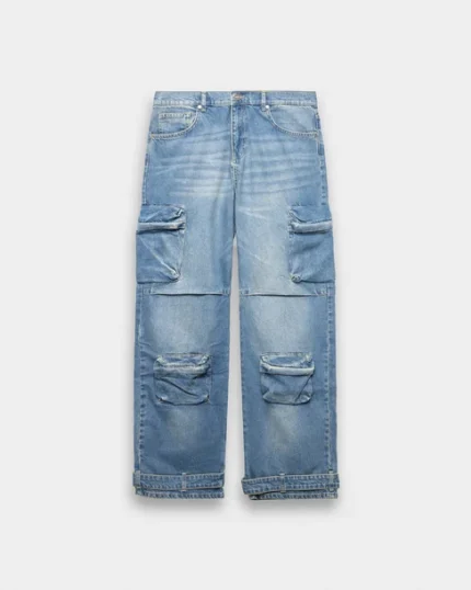 Denim cargo pants
