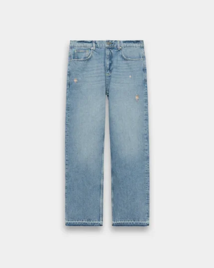 Open Hem Straight Denim